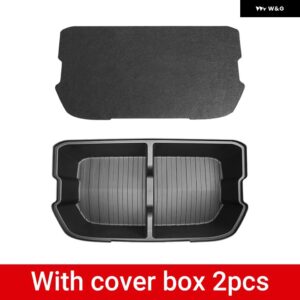 テスラ モデルY 2021 - 24 フロント トランク 収納 ボックス パッド 収納 マット TPE 防水 パッド インテリア アクセサリー - With Cover Box 2pcs