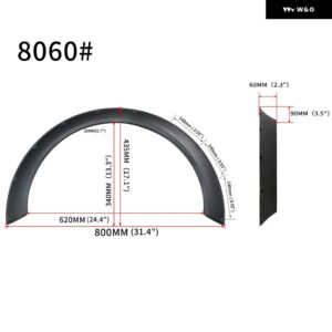 4PCS 汎用 カーワイドフェンダーフレアホイールアーチエクステンションマッド マッドガード アウディ A3 A4 A5 S3 S4 S5 RS5 SラインA6 A7 A8 TT - 1pcs12