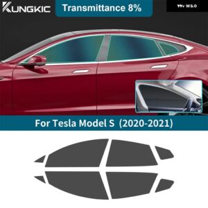 ソーラーUVプライバシー プロテクター TESLA MODEL S MODELS 2020 2021 サマーティント プレカットフィルム カー フロントリア - 8Percent Window