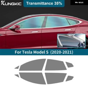 ソーラーUVプライバシー プロテクター TESLA MODEL S MODELS 2020 2021 サマーティント プレカットフィルム カー フロントリア - 35Percent Window