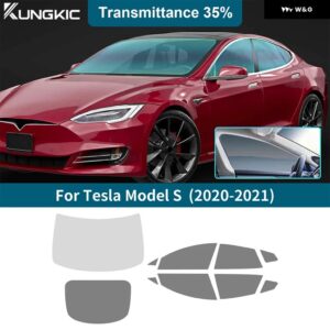 ソーラーUVプライバシー プロテクター TESLA MODEL S MODELS 2020 2021 サマーティント プレカットフィルム カー フロントリア - 35Percent one Set