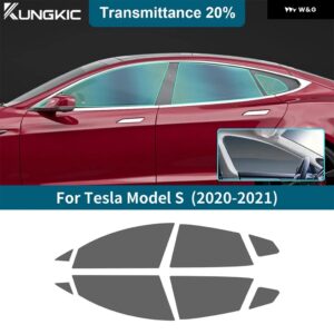 ソーラーUVプライバシー プロテクター TESLA MODEL S MODELS 2020 2021 サマーティント プレカットフィルム カー フロントリア - 20Percent Window