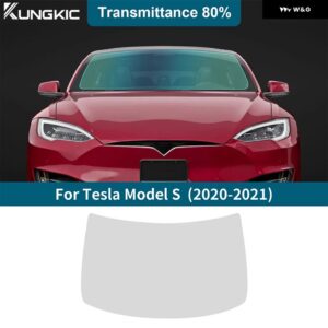 ソーラーUVプライバシー プロテクター TESLA MODEL S MODELS 2020 2021 サマーティント プレカットフィルム カー フロントリア - 80Percent VLT Front