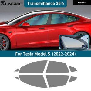 ソーラーUVプライバシー プロテクター テスラ モデルS 2022 2023 2024 サマーティント プレカットフィルム カー フロントリア サイドウィンドウアクセサリー - 35Percent Window