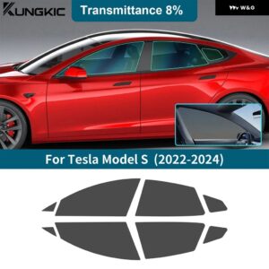 ソーラーUVプライバシー プロテクター テスラ モデルS 2022 2023 2024 サマーティント プレカットフィルム カー フロントリア サイドウィンドウアクセサリー - 8Percent Window