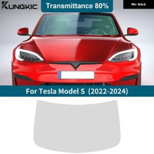 ソーラーUVプライバシー プロテクター テスラ モデルS 2022 2023 2024 サマーティント プレカットフィルム カー フロントリア サイドウィンドウアクセサリー - 80Percent VLT Front