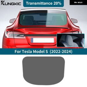 ソーラーUVプライバシー プロテクター テスラ モデルS 2022 2023 2024 サマーティント プレカットフィルム カー フロントリア サイドウィンドウアクセサリー - 20Percent VLT Rear