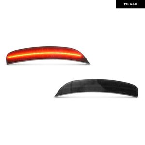 FRフェンダーサイド マーカーライト フィアット500スポーツ 2012-2017 500E 2013-2019 LED バンパー アンバー /レッド ウィンカー リフレクター ランプ - 2x R Smoked