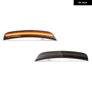 FRフェンダーサイド マーカーライト フィアット500スポーツ 2012-2017 500E 2013-2019 LED バンパー アンバー /レッド ウィンカー リフレクター ランプ - 2x F Smoked