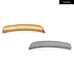 スモークLED FR バンパー フェンダーサイド マーカーライト フィアット 500 スポーツ 2012-2017 500E 2013-2019 車用ウィンカー リフレクター - 2x F Clear