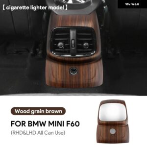 ABS MINI COOPER S JCW COUNTRYMAN F60 車内 リアバック エアベント アウトレット カバー ステッカー パネル アクセサリー グロス ブラック カーボン - cigarette wood brown