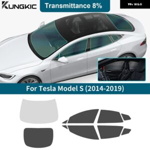 車 フロントリア サイドウィンドウ TESLA MODEL S 2014 - 19 ソーラープライバシーUV プロテクター ティントフィルムアクセサリー - 8Percent one Set