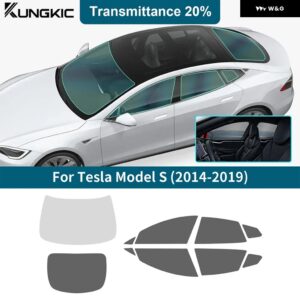 車 フロントリア サイドウィンドウ TESLA MODEL S 2014 - 19 ソーラープライバシーUV プロテクター ティントフィルムアクセサリー - 20Percent one Set