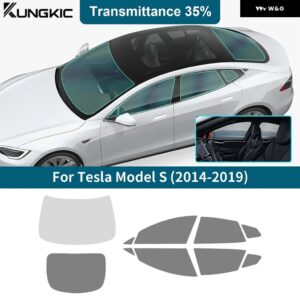 車 フロントリア サイドウィンドウ TESLA MODEL S 2014 - 19 ソーラープライバシーUV プロテクター ティントフィルムアクセサリー - 35Percent one Set