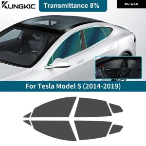 車 フロントリア サイドウィンドウ TESLA MODEL S 2014 - 19 ソーラープライバシーUV プロテクター ティントフィルムアクセサリー - 8Percent Window