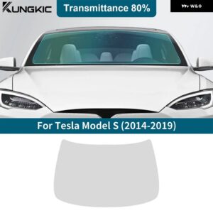 車 フロントリア サイドウィンドウ TESLA MODEL S 2014 - 19 ソーラープライバシーUV プロテクター ティントフィルムアクセサリー - 80Percent VLT Front