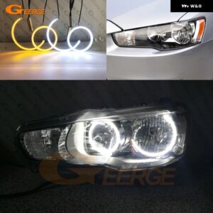 三菱 ランサー VIII 10 X EVO ギャラン フォルティス プロトン インスパイア 超高輝度デイライト ウィンカー LED エンジェルアイ ハローリング - White Only