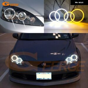 アキュラ RSX 2005 2006 超高輝度 デュアルカラー スイッチバック デイライト ウィンカー SMD LED エンジェルアイキット ハローリング - White Only