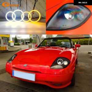 フィアット バルケッタ 1995-2005 超高輝度デイライト ウィンカー SMD LED エンジェルアイキット ハローリング - White Only