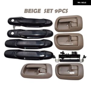 1998 - 03 トヨタ シエナ フロント リア 左 右 ブラウン/ベージュ 内側 外側 テールゲート ドアハンドル セット - Beige SET 9 PCS