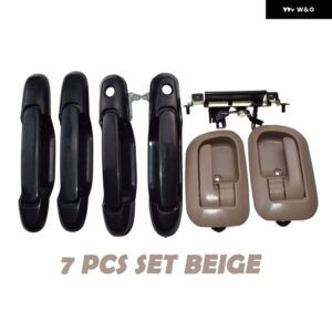 1998 - 03 トヨタ シエナ フロント リア 左 右 ブラウン/ベージュ 内側 外側 テールゲート ドアハンドル セット - Beige SET 7 PCS