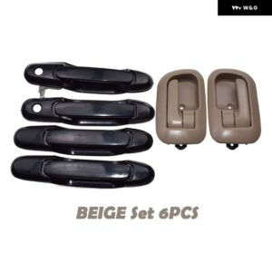 1998 - 03 トヨタ シエナ フロント リア 左 右 ブラウン/ベージュ 内側 外側 テールゲート ドアハンドル セット - Beige SET 6 PCS