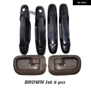 1998 - 03 トヨタ シエナ フロント リア 左 右 ブラウン/ベージュ 内側 外側 テールゲート ドアハンドル セット - Brown SET 6 PCS