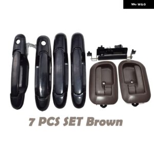 1998 - 03 トヨタ シエナ フロント リア 左 右 ブラウン/ベージュ 内側 外側 テールゲート ドアハンドル セット - Brown SET 7 PCS