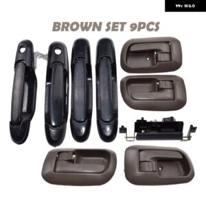 1998 - 03 トヨタ シエナ フロント リア 左 右 ブラウン/ベージュ 内側 外側 テールゲート ドアハンドル セット - Brown SET 9 PCS