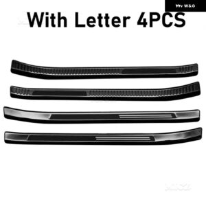 カーアクセサリーVW TERAMONT 2017-2024 ステンレス スレッショルドガード トランク スレッショルドガード 傷防止 - Black brushed B