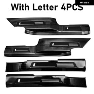 カーアクセサリーVW TERAMONT 2017-2024 ステンレス スレッショルドガード トランク スレッショルドガード 傷防止 - Black brushed C