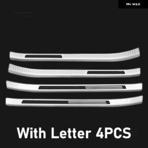 カーアクセサリーVW TERAMONT 2017-2024 ステンレス スレッショルドガード トランク スレッショルドガード 傷防止 - Silver Brushed B