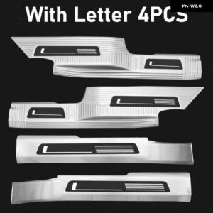 カーアクセサリーVW TERAMONT 2017-2024 ステンレス スレッショルドガード トランク スレッショルドガード 傷防止 - Silver Brushed C