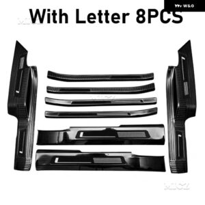 カーアクセサリーVW TERAMONT 2017-2024 ステンレス スレッショルドガード トランク スレッショルドガード 傷防止 - Black brushed A