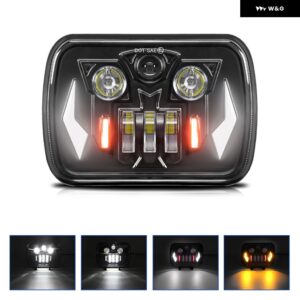 200W 7インチ ラングラー スクエア ヘッドライト 30000LM 6000K/3500K 3色 ヘッドランプ ジープ チェロキー DRL ウィンカー ヘッドライト 9-32V - 1 Pcs