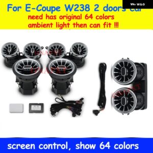64色 ベンツ E クラス W213 クーペ W238 E200 E300 E400 E43 E53 LEDバックライト エアベント ツイーターノズル スピーカー アンビエントライト - W238 Front Rear Vent