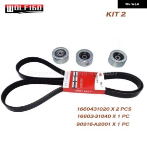 ドライブベルト アイドラー プーリー キット トヨタ タコマ V6 4.0L 2005-2014 1660431020 16603-31040 9091602571 90916A2001 - Kit 2