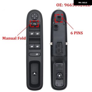 96650620ZD フロント左オートカーマスターパワーウィンドウスイッチ プジョー 3008 5008 ワゴン 2009-2016 96650621ZD - Manual Fold