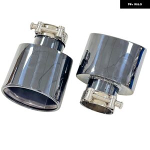 車マフラー ステンレス 鋼黒メッキ1個テール パイプ カスタム 輸出パーソナライズ楕円形厚さ80MM幅120MMマフラー - 51mm-120mm