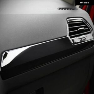 車内 装飾 副パイロット グローブ ボックス トリム パネル カバー スパンコール VW ティグアン L MK2 2016 2017 カー スタイリング ステンレス - black