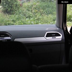 車内 装飾 副パイロット グローブ ボックス トリム パネル カバー スパンコール VW ティグアン L MK2 2016 2017 カー スタイリング ステンレス - Silver