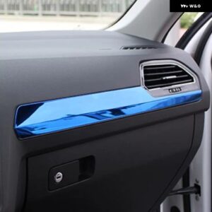 車内 装飾 副パイロット グローブ ボックス トリム パネル カバー スパンコール VW ティグアン L MK2 2016 2017 カー スタイリング ステンレス - Blue