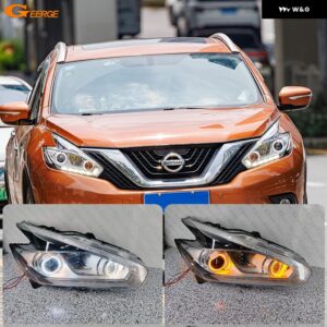 日産 ムラーノ Z52 2015 - 18 超高輝度 A/W スイッチバック デイライト DRL ウィンカー LED エンジェルアイキット ハローリング - White Only