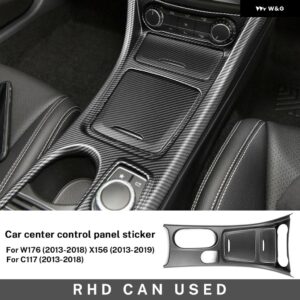 ABS カーボン スエード メルセデス ベンツ A クラス W176 CLA C177 GLA X156 2013-18 カーセンター コンソール ギア シフト パネル トリム カバー - Carbon Fiber ABS RHD