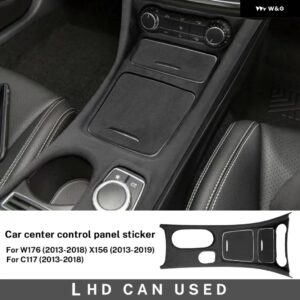 ABS カーボン スエード メルセデス ベンツ A クラス W176 CLA C177 GLA X156 2013-18 カーセンター コンソール ギア シフト パネル トリム カバー - Suede LHD