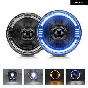 7インチ高出力 ジープ ヘッドライト 250W 30000LM LED ラウンド ヘッドライト ブルー DRL ラングラー ハーレー ハマー SUV H4 ヘッドランプ 6000K 32V - 2 Pcs