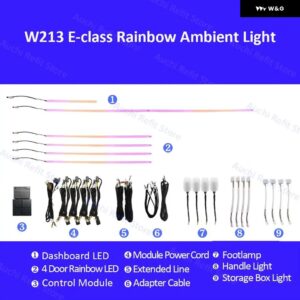 64色LED 3D回転ツイーター スピーカー エアベント インテリア アンビエントライト メルセデス ベンツ W213 E クラス クーペ AMG E43 E53 E250 - W213 Ambient light