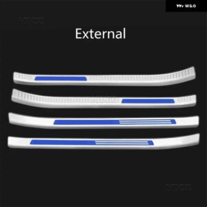 2017-2023 フォルクスワーゲン テラモント ステンレス スレッショルドガード トランク スレッショルドガード 傷防止 カーアクセサリー - D 4pcs