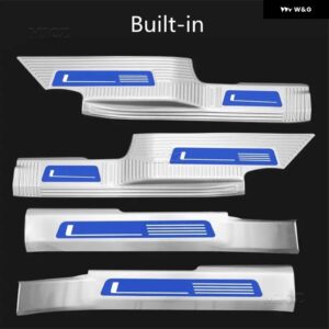 フォルクスワーゲン テラモント ステンレス スレッショルドガード トランク スレッショルドガード 傷防止 カーアクセサリー 2017-2023 - E 4pcs