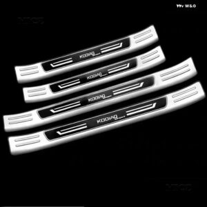 シュコダ コディアック ステンレス スレッショルドガードプレート トランク スレッショルドガードプレート 傷防止 カーアクセサリー 2017 - 2023 2024 - 4PCS A